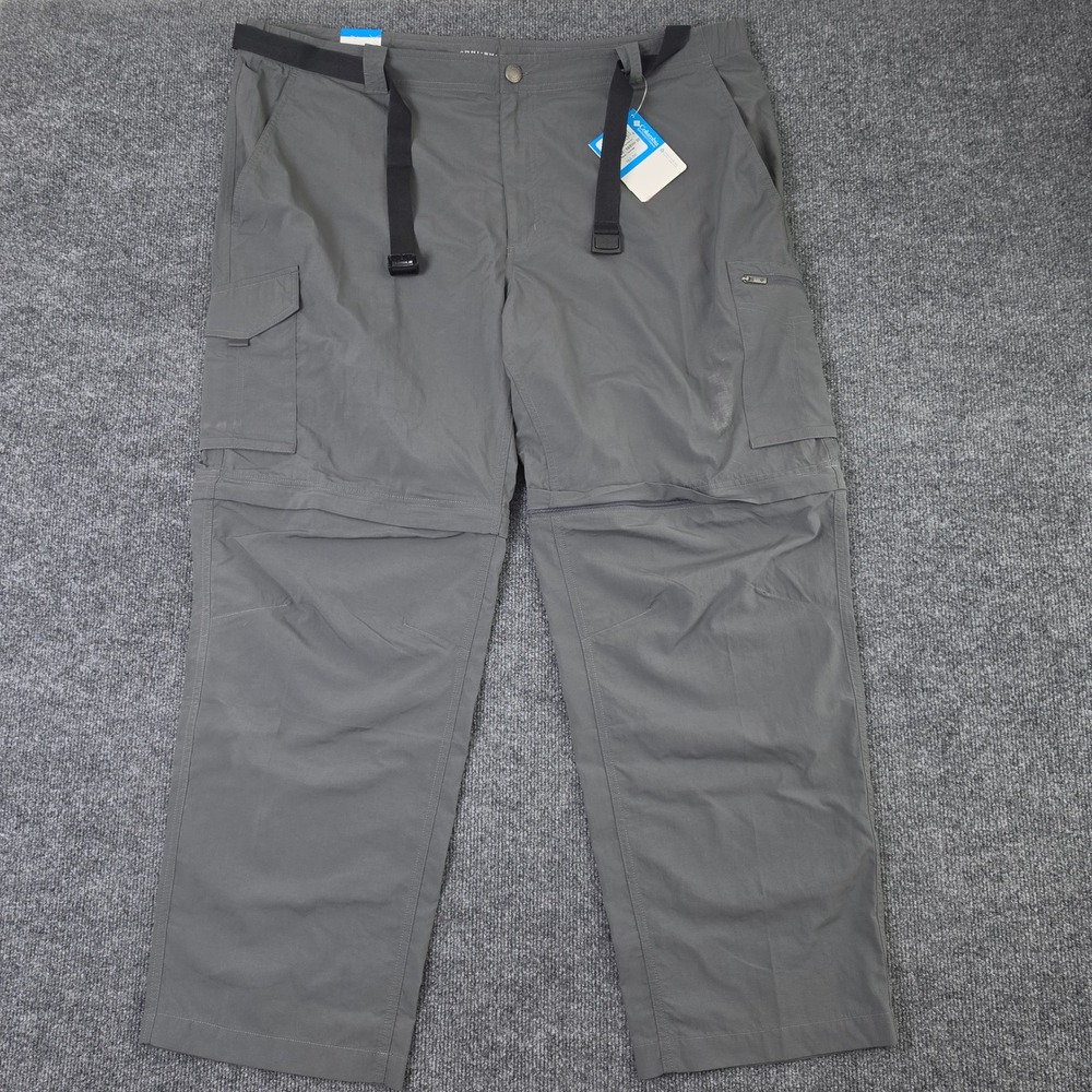 Columbia Silver Ridge Convertible Pants Men's 44x30 Grey Omni-Shade Belted NWT